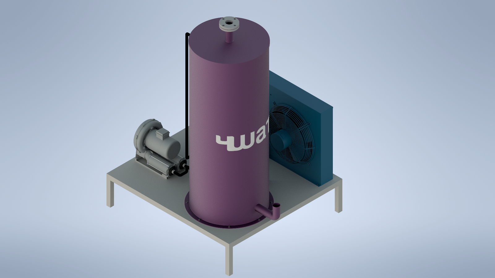 Prancha técnica Skid de secagem de biogás — engenharia 4WaTT
